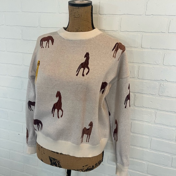 THML Cream Sweater with Horse Motif - Picture 3 of 5
